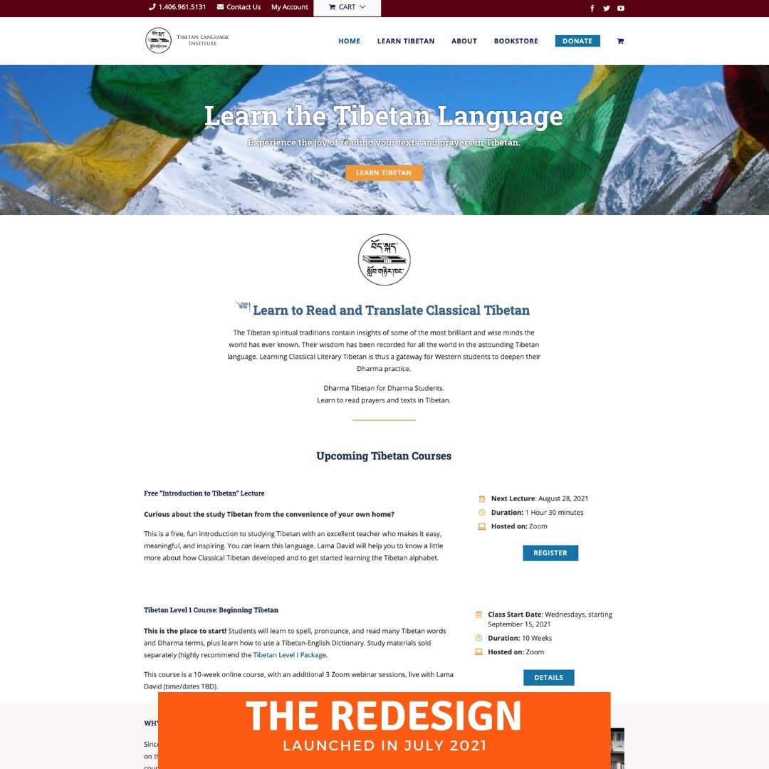 Tibetan Language Institute Website Redesign