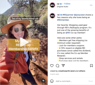 REI partners with Influencer Jacey West