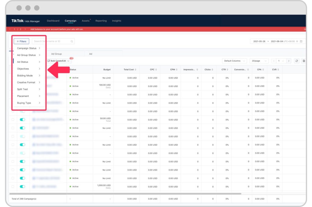 TikTok Ads Manager Data
