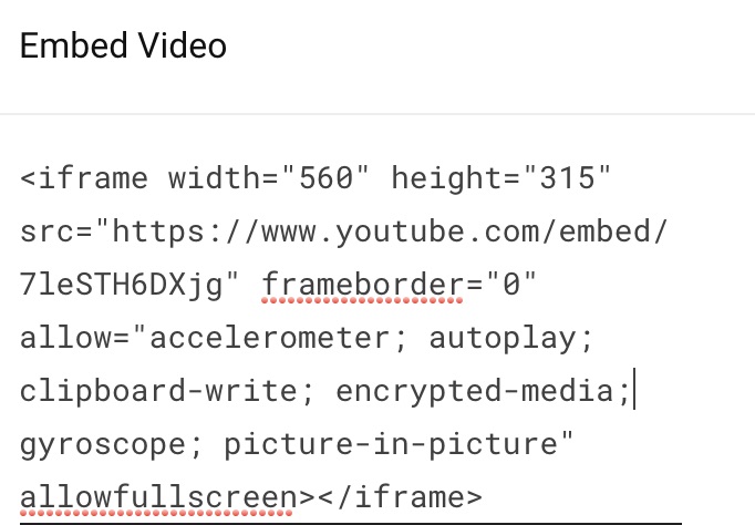 Youtube embed code without special addition
