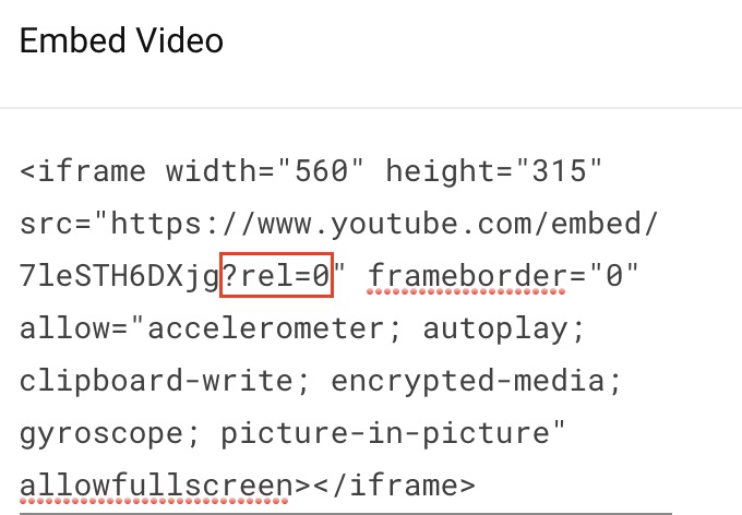 Youtube Embed Code with Added Code